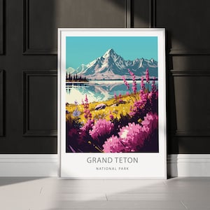 Grand Teton Nationalpark Reise Poster Grand Teton Nationalpark Druck Grand Teton Nationalpark Wandkunst Digital Download