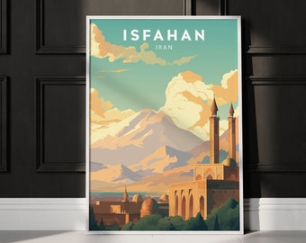 Isfahan Iran Travel Poster, Vintage City Art (Digital Download)