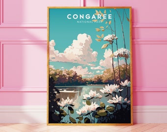 Congaree National Park Poster, Minimalist Wall Art (Digital Download)