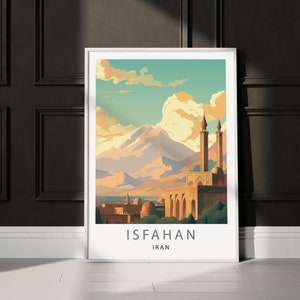 Isfahan Print Iran Travel Print Isfahan Wall Decor Iran Illustration Isfahan Travel Poster Isfahan Iran Gift Isfahan Home Decor Iran Print