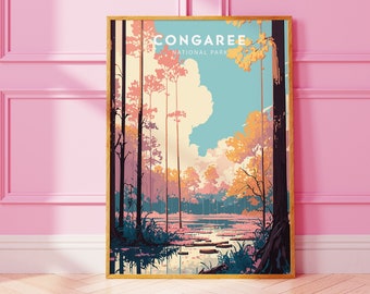 Congaree National Park Poster, Minimalist Wall Art (Digital Download)