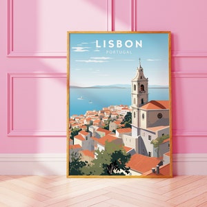 LISBON Print | PORTUGAL Plakat podróżniczy | Plakat Lizbona | Plakat podróżniczy Lizbona | Minimalistyczne cyfrowe pobieranie grafiki | Prezent LISBON