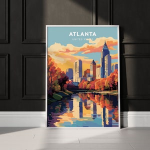 ATLANTA Poster Wall Art Print GEORGIA Art ATLANTA Travel Print | Minimalist Digital Download Artwork Atlanta Gift Atlanta print Georgia Art