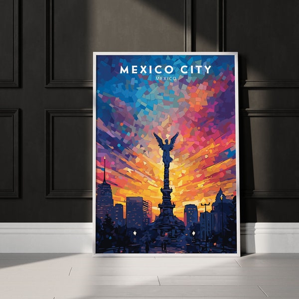 Mexico City Travel Print Mexico Wall Decor Mexico Illustration Mexico Travel Poster Mexico Gift Mexico Home Decor Mexico Poster Mexico Print