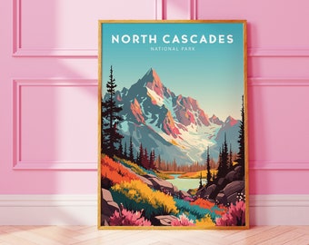 North Cascades Print North Cascades National Park Poster Printable Instant Download North Cascades Travel Art Digital Wall Artwork
