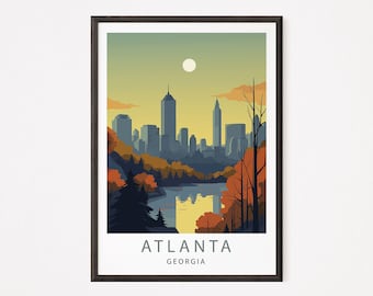 Atlanta Skyline Art Print | Georgia Travel Poster (Digital Download)