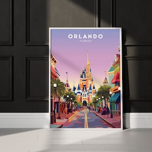 Affiche de voyage ORLANDO États-Unis Affiche d'Orlando Imprimable téléchargement immédiat Oeuvre d'art numérique minimaliste Affiche d'Orlando Affiche d'Orlando