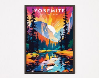 YOSEMITE Poster Wall Art Print | NATIONAL PARK Art | Travel Poster | Minimalist Digital Download Artwork | Gift Idea | Anniversary gift