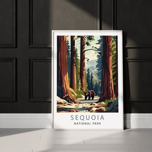 Sequoia Print Sequoia National Park Poster Printable Instant Download Sequoia Travel Art Print Minimalist Digital Wall Artwork Sequoia Art