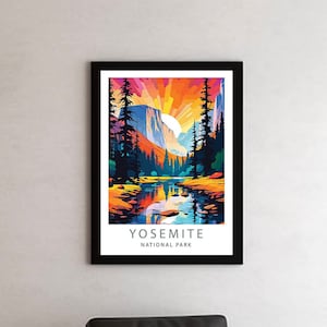 YOSEMITE Poster Wall Art Print | NATIONAL PARK Art | Travel Poster | Minimalist Digital Download Artwork | Gift Idea | Anniversary gift