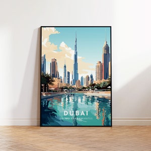 Dubai Travel Print Wandkunst Dubai Wandbehang Home Décor dubai Geschenk Kunstliebhaber Wandkunst Die Vereinigten Arabischen Arabischen Arabischen Arabischen Emiliaris Reise Print Dubai Wandkunst