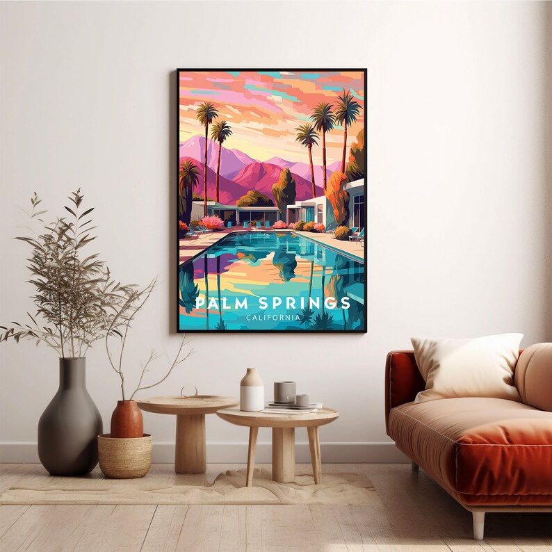 Palm Springs Print Palm Springs Poster Palm Springs Wall Art Palm Springs Art Print Palm Springs