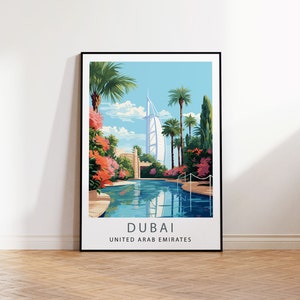 Dubai Travel Print Wandkunst Dubai Wandbehang Home Décor dubai Geschenk Kunstliebhaber Wandkunst Die Vereinigten Arabischen Arabischen Arabischen Arabischen Emiliaris Reise Print Dubai Wandkunst