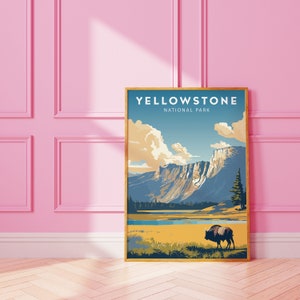 Yellowstone National Park Travel Print Wall Art Yellowstone National Park  Wall Hanging Home Décor Yellowstone National Park Art Gift Poster 