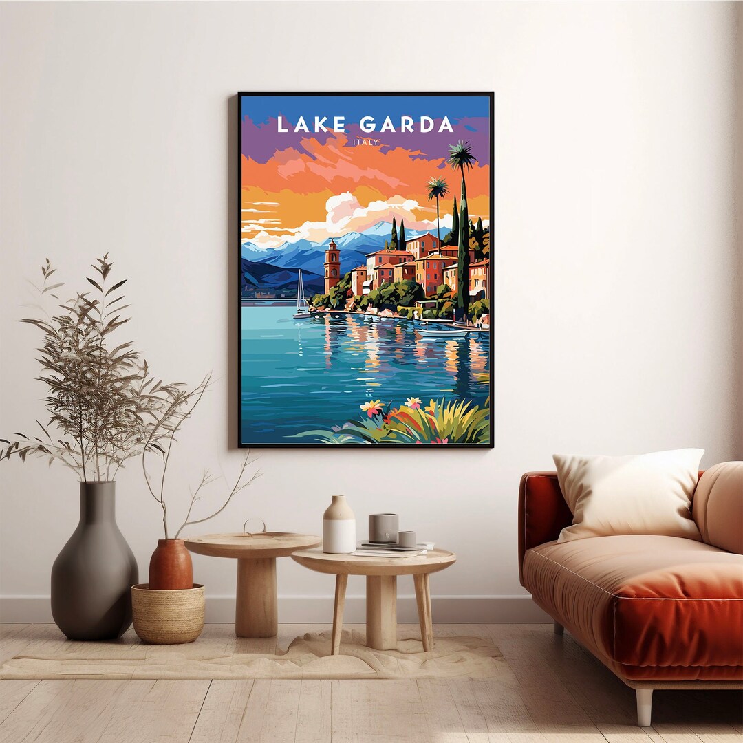 Lake Garda Print Lake Garda Poster V Art Italy Print Lake Garda Wall Art for Italy Gifts Lake