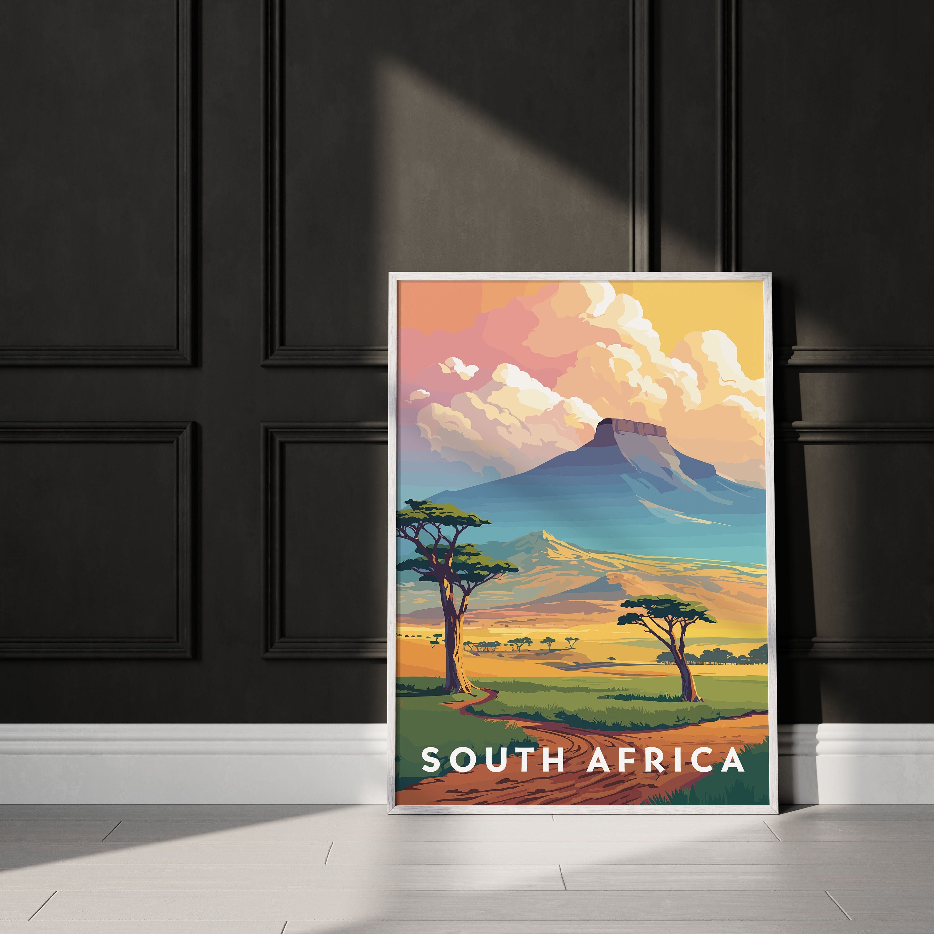 South Africa Print, South Africa Poster, Printable Instant Download, South Africa Travel Art Print, Minimalist Digital Wall Artwork