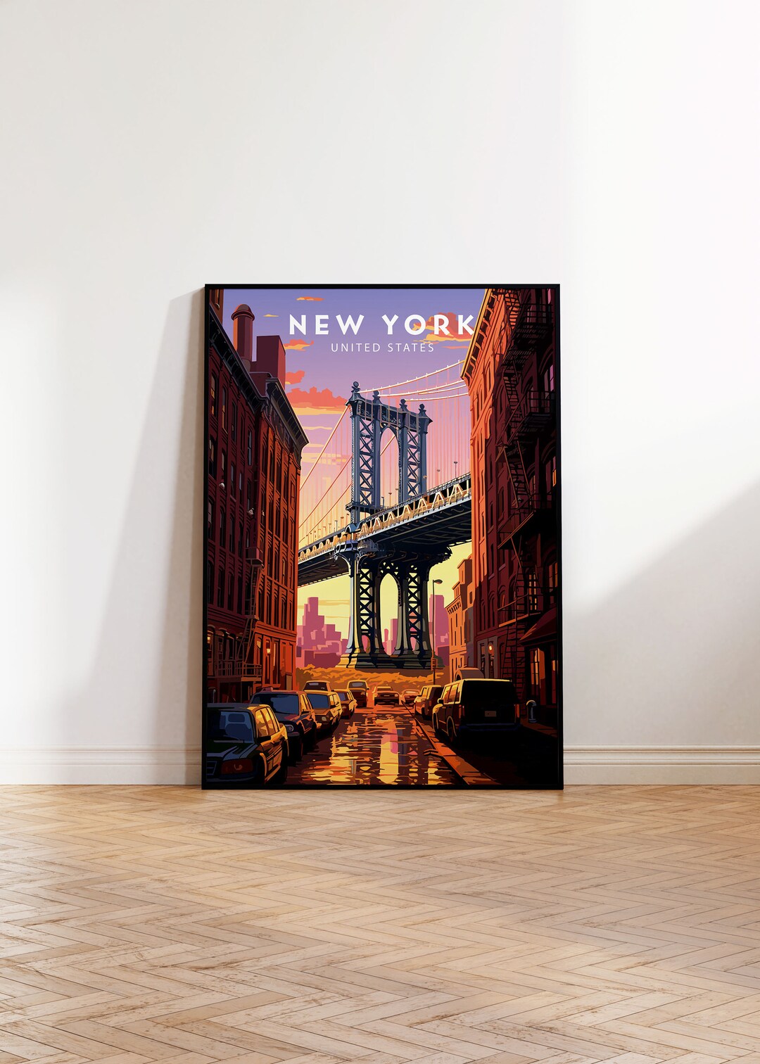 New York Travel Poster NYC Prints Retro Wall Art Brooklyn Travel Poster New York Travel Poster NYC Prints Retro Wall Art Brooklyn Travel Poster