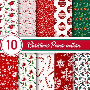 Christmas Digital Papers, Christmas Paper Pack, Winter Digital ...