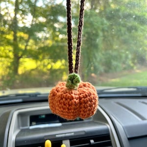 Crochet Pumpkin Car Charm