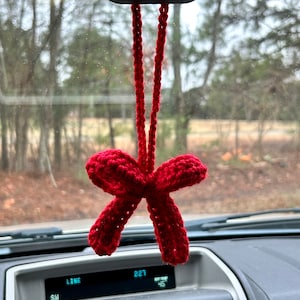 Crochet Bow Car Charm