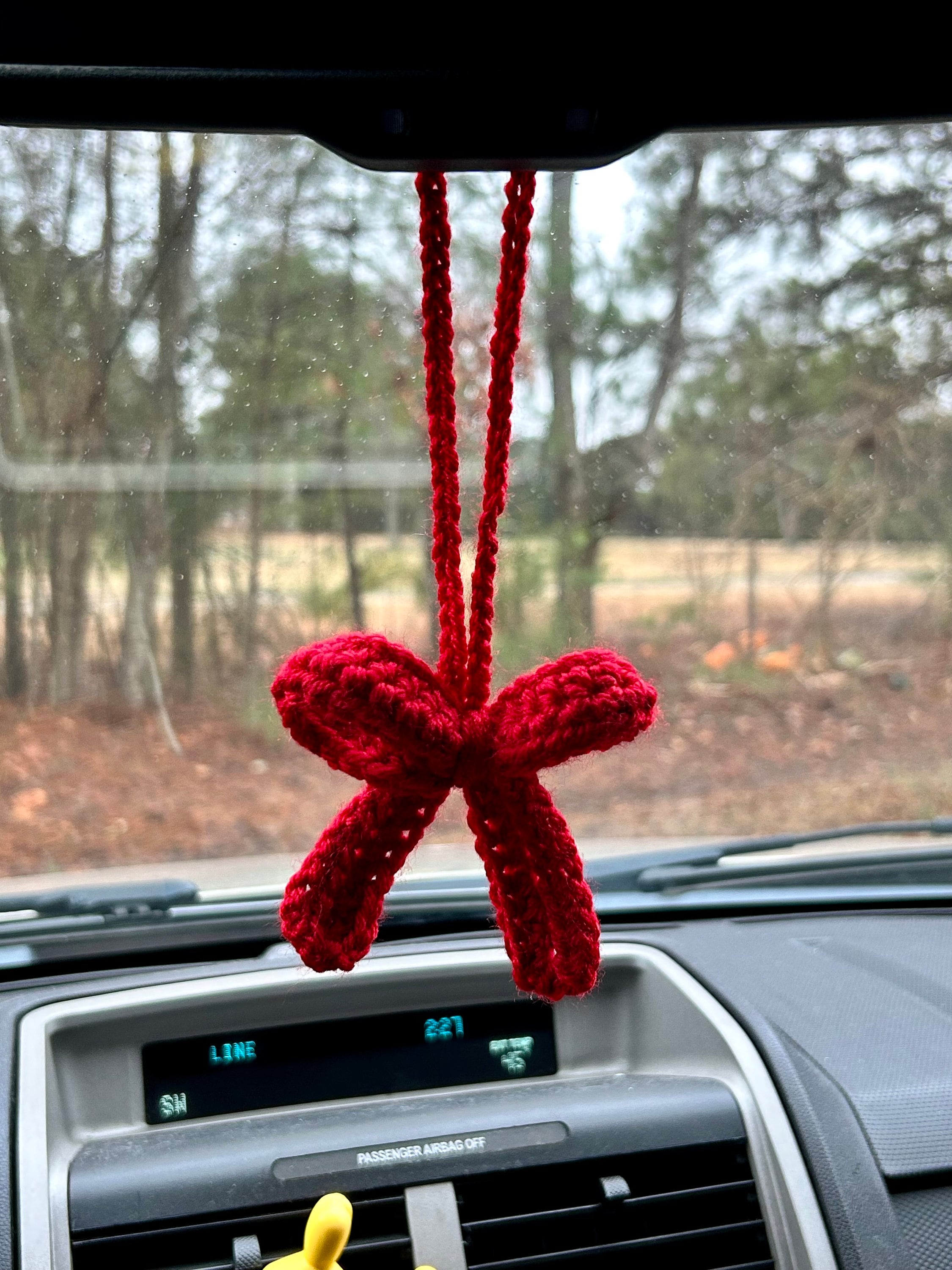 Crochet Bow Car Charm
