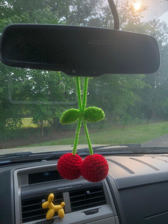 Crochet Cherry Car Charm - Etsy