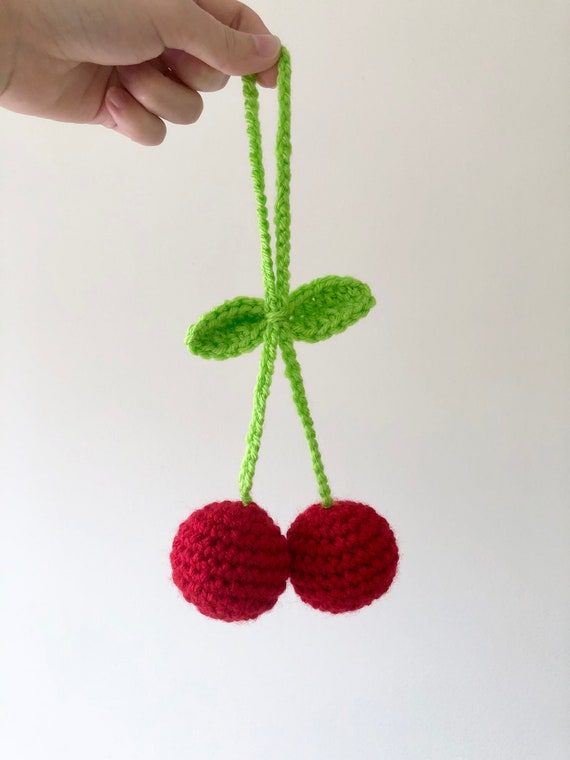 Crochet Cherry Car Charm - Etsy