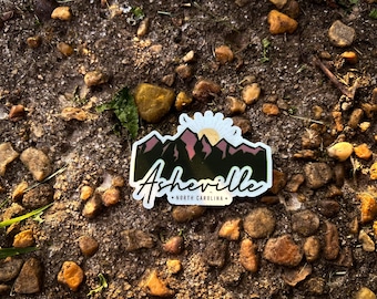 Asheville City, NC Strong Sticker, Fundraising, Asheville Mountains, Weatherproof-Vinyl Stickers, Water Bottle, North Carolina, Sticker