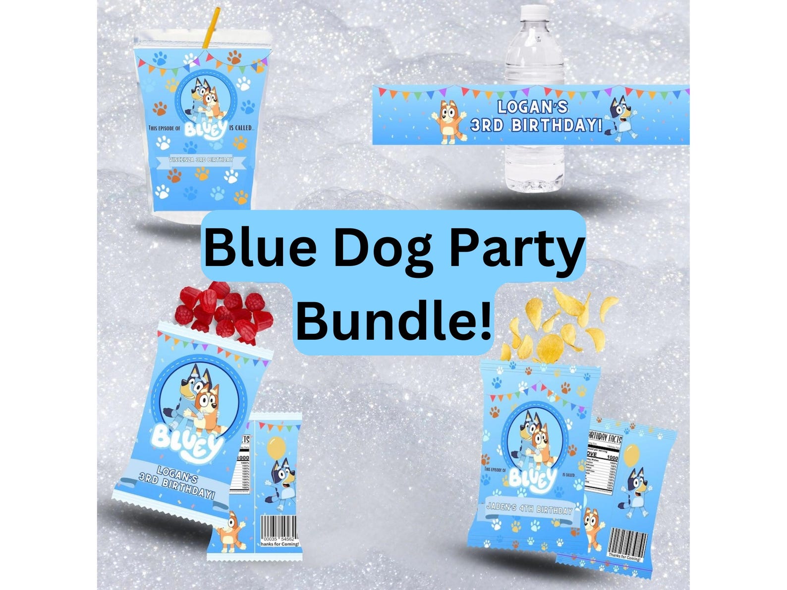 Editable Bluey Labels