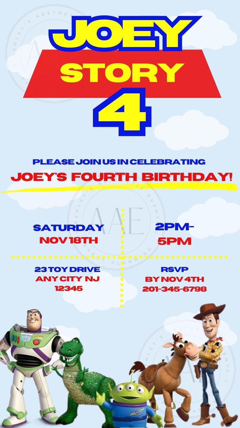 Toy Story Invitation Editable Invitation Kids Party Etsy