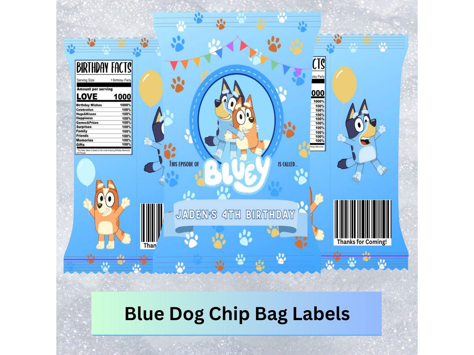 Editable Bluey Labels
