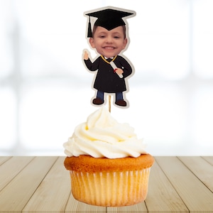 Graduation Cap Cupcake Toppers, Custom Graduation Cupcake Toppers, Face Cupcake Toppers, Custom Cupcake Toppers, Cupcake Toppers.