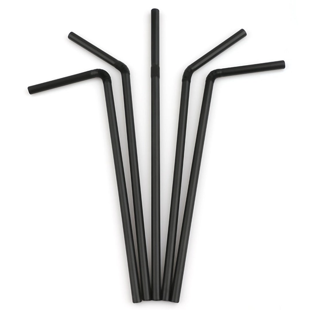 BULK Black Plastic Straws Drinking Disposable 21cm Long Etsy
