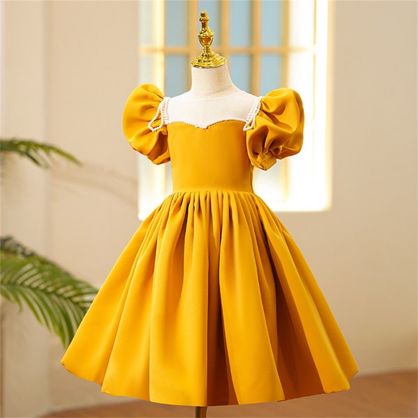 Yellow Flower Girl Dress Etsy