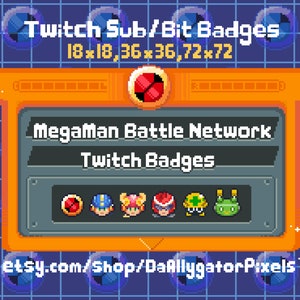 Megaman Battle Network Legacy Collection Pixel Sub Badges / Bit Badges for Twitch | Premade Pixel Art for Your Streaming Channel