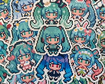 Stickers Pixel Art Hatsune Miku 2''