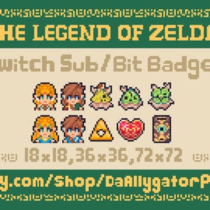 Legend of Zelda Tears of the Kingdom Pixel Art Sub Badges / Bit Badges for Twitch | Premade Pixel Art for Your Streaming Channel