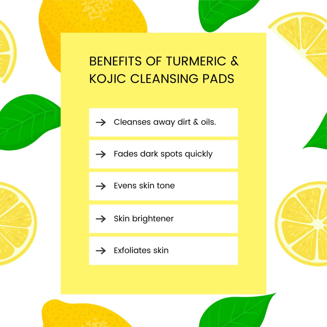 Turmeric & Kojic Acid Cleansing Pads Dark Etsy