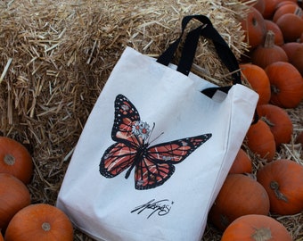 Butterfly Tote Bag Gift for Her and Him, Beach Bag Butterfly Aesthetic Gift Beach Bag Reusable Canvas Bag Tote Nature Butterfly Design