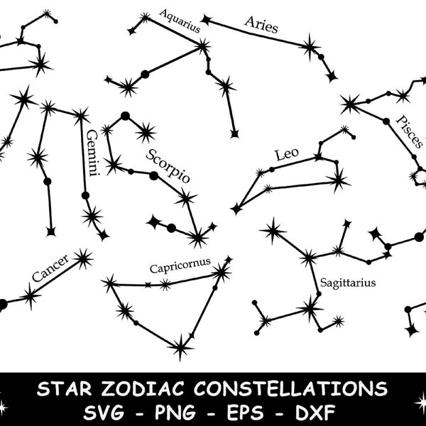 Star Zodiac Constellation Svg Png Zodiac Svg Horoscope Svg Cricut Svg Cutting Files Star Constellation Star Sign SvgBlack Friday