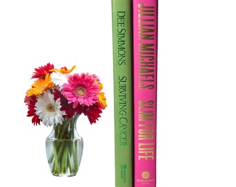 Decorative Book Set - Pink and Green Books by Color, Book Bundle, Coordinating Hues - AKA Home Decor Colorful Stack of Books