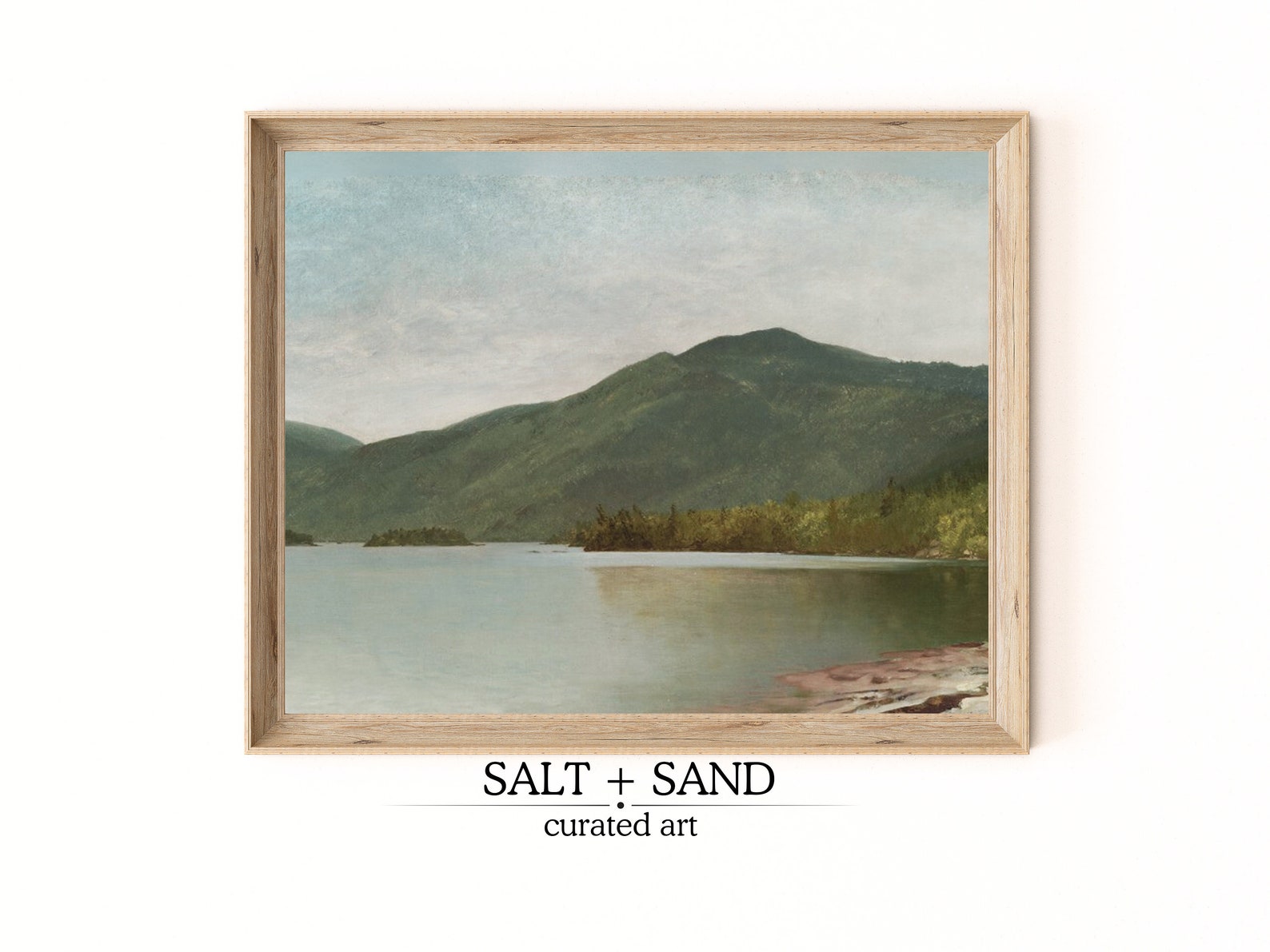 Vintage Lake House Oil Painting | Mountain Landscape Art (digital ...