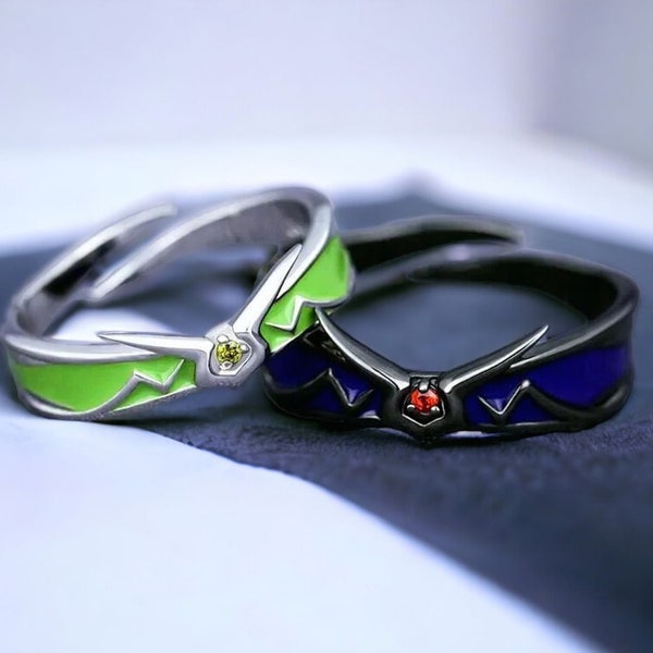 Code Geass Ring Set - Lelouch & C.C. Adjustable | Unisex Anime Cosplay Jewelry | Manga Couple Gift | Lover's Prop Accessory