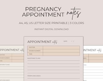 Pregnancy Appointment Notes, Pregnancy Appointment Planner, Prenatal Visit Notes, Prenatal Appointment, Midwife Appointment, Midwife Visit