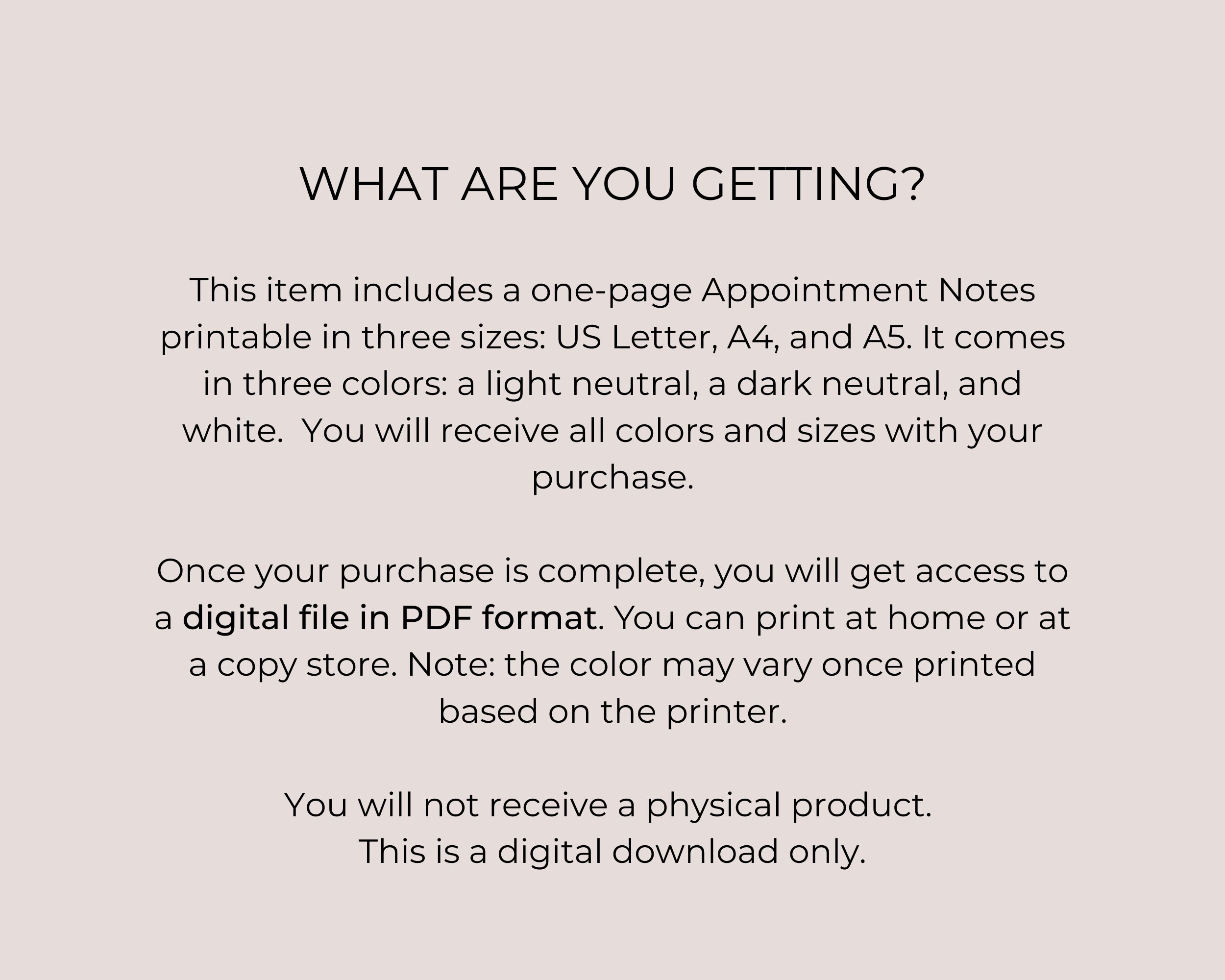 Doctor Appointment Notes, Medical Planner (digital Download) - Etsy