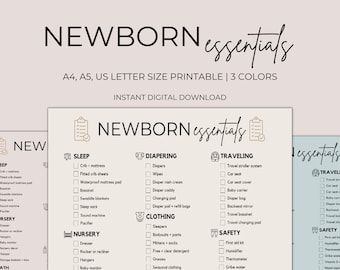 Newborn Essentials Checkliste, Baby Planer (Digitaler Download)