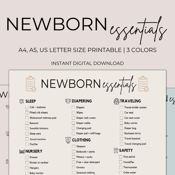 Newborn Essentials Checklist, Baby Essentials, Baby Registry Checklist, New Mom Checklist, New Baby Essentials, New Mom Planner, Printable