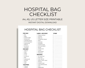 Minimal Hospital Bag Checklist, Hospital Bag, Baby Essentials, Baby Bag Essentials, Labor Essentials, Birth Essentials, Labor and Delivery