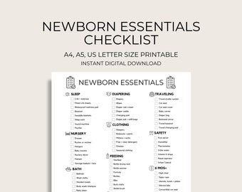Newborn Essentials Checkliste, Baby Planer (Digitaler Download)