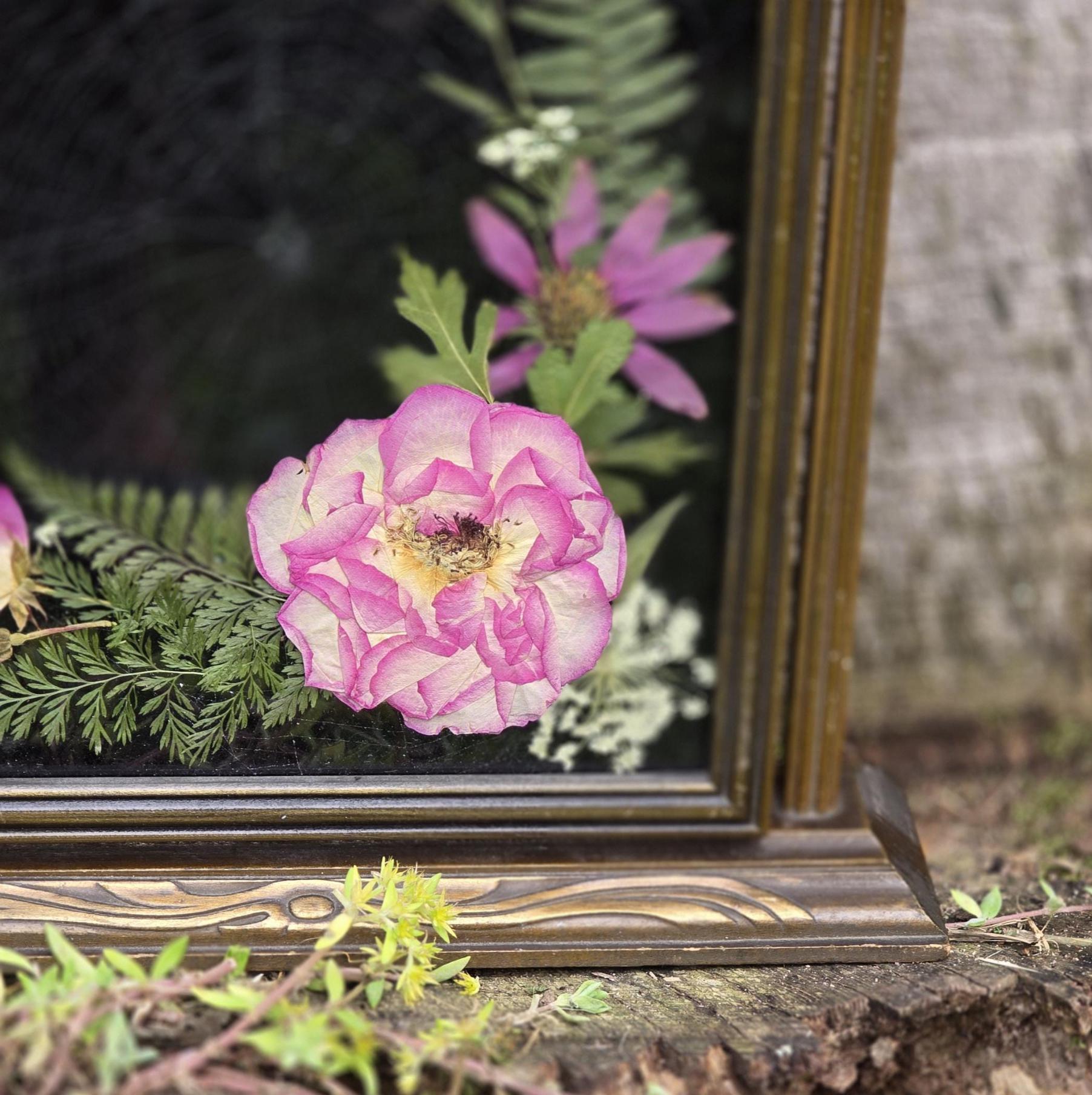 Spider Web Preserved Dried Flower Art Antique Swing Frame